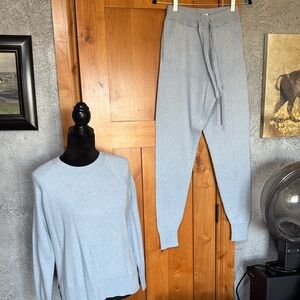 PJ Salvage Light Blue Knit Jogger Set/Lounge Set